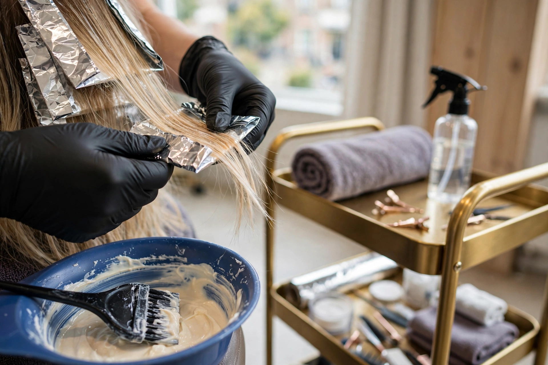 Hair colour foiling